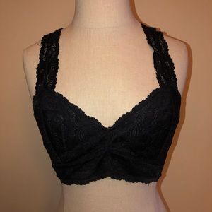 Free People Racerback Bralette (Black)